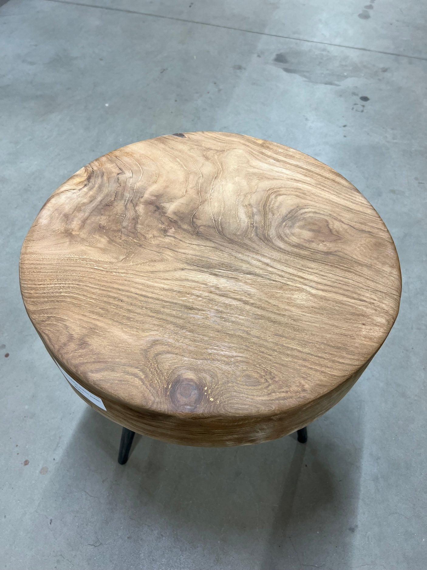 Teak salontafel stalen poot 50cm diameter - 50x50x55cm