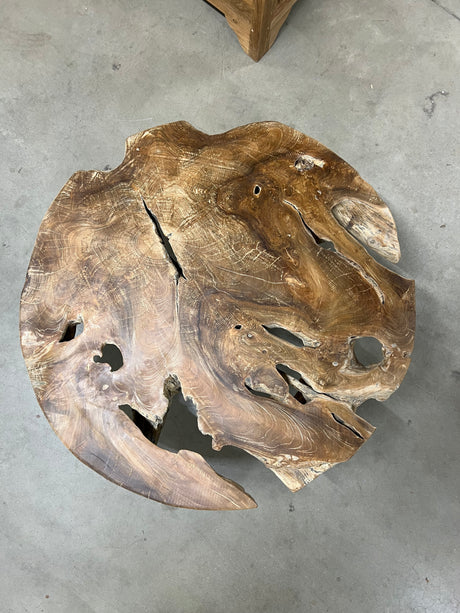 Teak wortel salontafel 90cm diameter - 90x90x39cm