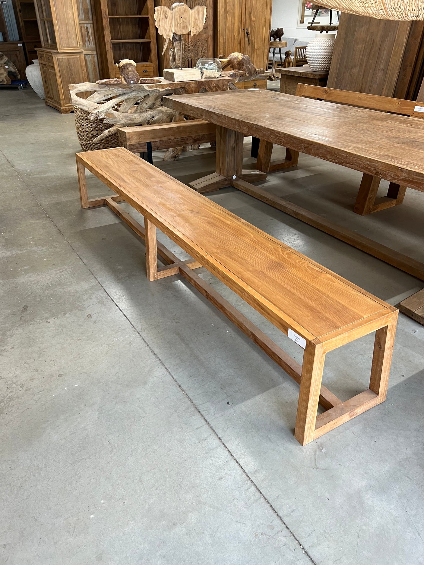 Teak bank - 280x40x45cm