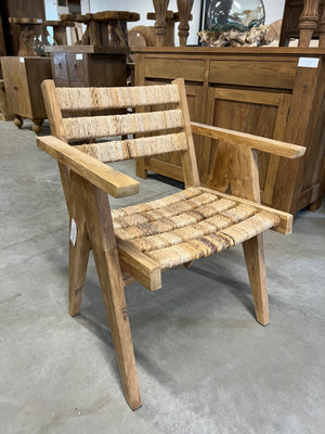 Teak stoel A-frame met armleuning - 60x60x77cm