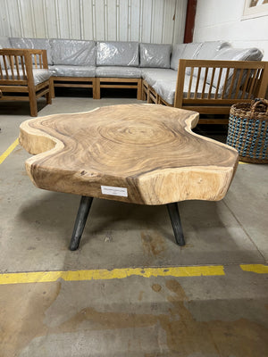 Salontafel ijzeren poot 123cm diameter - 123x123x41cm