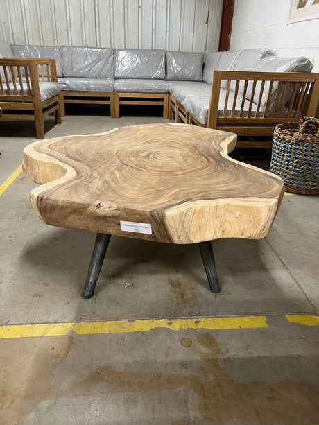 Salontafel ijzeren poot 123cm diameter - 123x123x41cm