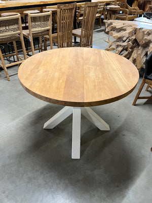 Teak tafel rond 100cm diameter - 100x100x77cm