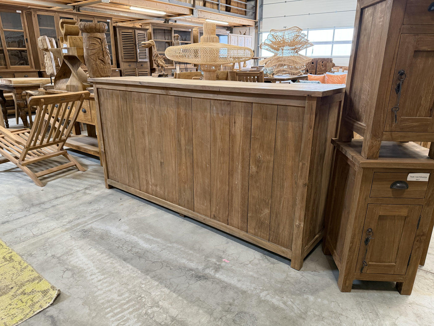 Teak opbergkist - 190x42x98cm