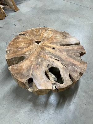 Teak wortel salontafel 90cm diameter - 90x90x38cm