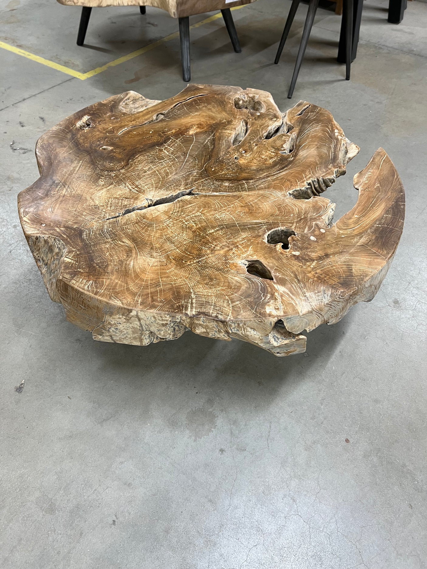 Teak wortel salontafel 90cm diameter - 90x90x39cm