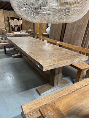 Teak kloostertafel - 300x100x79cm