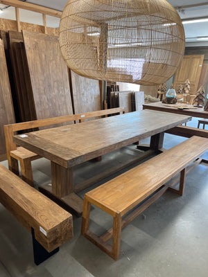 Teak kloostertafel - 300x100x79cm