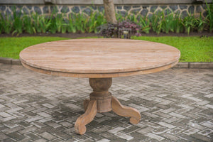 Teak tafel rond 100 cm oud hout