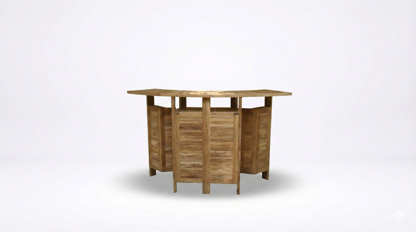 Opklapbare teak bar