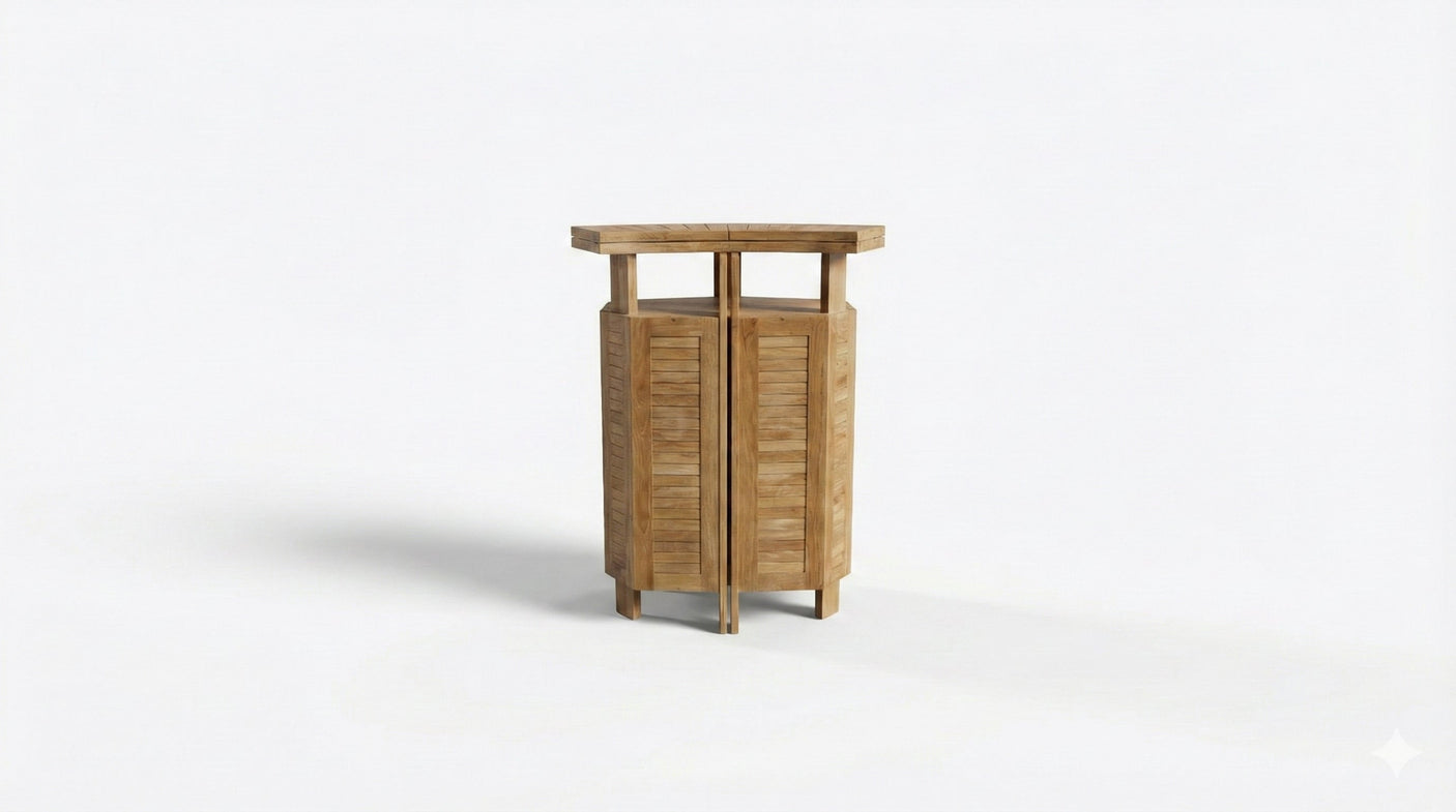Opklapbare teak bar