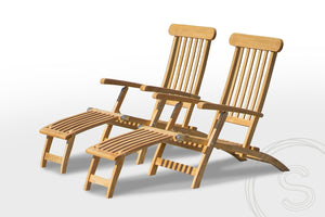 Teak deckchair 2 x