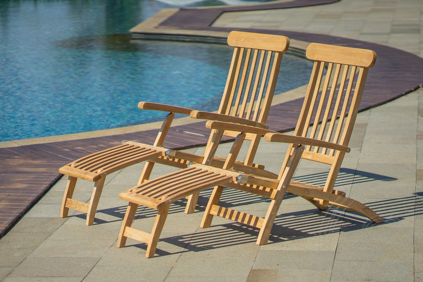 Teak deckchair 2 x