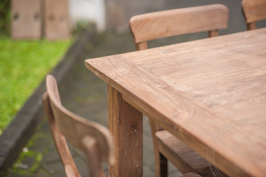 Teak tafel 350 x 120 oud hout