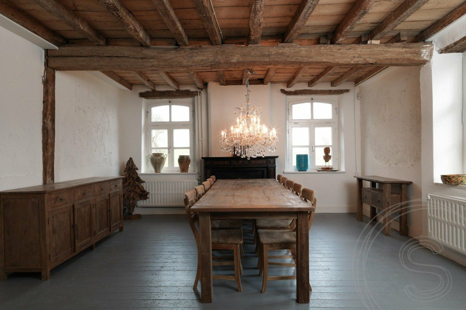 Teak tafel 300 x 120 oud hout