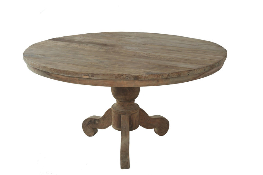 teak tafel rond 120cm oud hout 