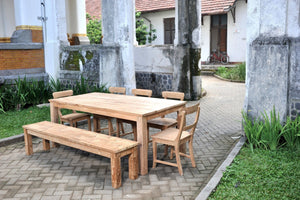 Teak bank 140cm