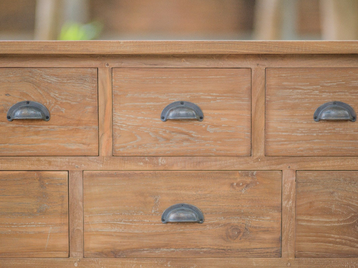 Teak dressoir 19 lades oud hout - Souren Meubels