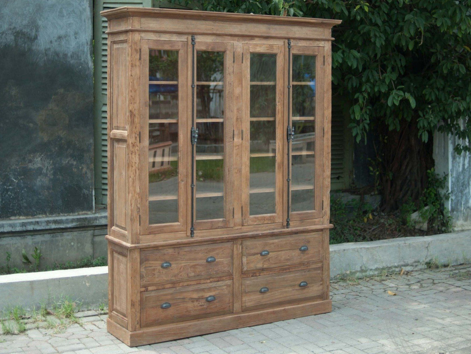 Teak kast 4 deurs oud hout Paris - Souren Meubels