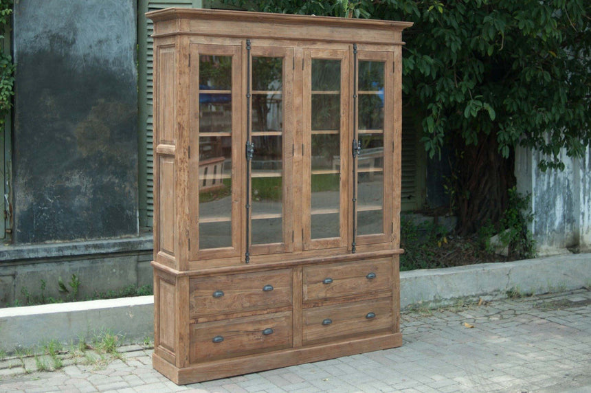 Teak kast 4 deurs oud hout Paris