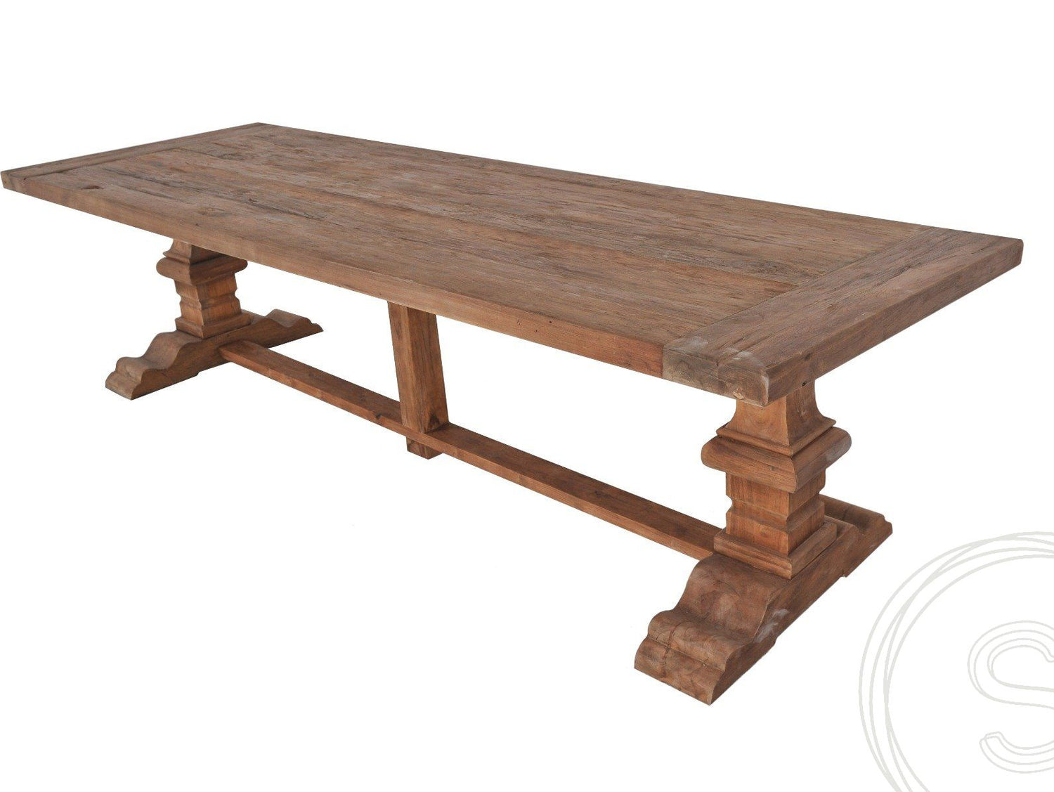 Teak kloostertafel 400x100 - Souren Meubels