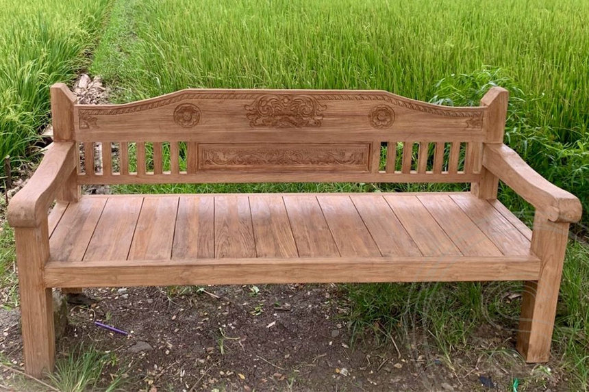 Teak loungebank carving 200cm