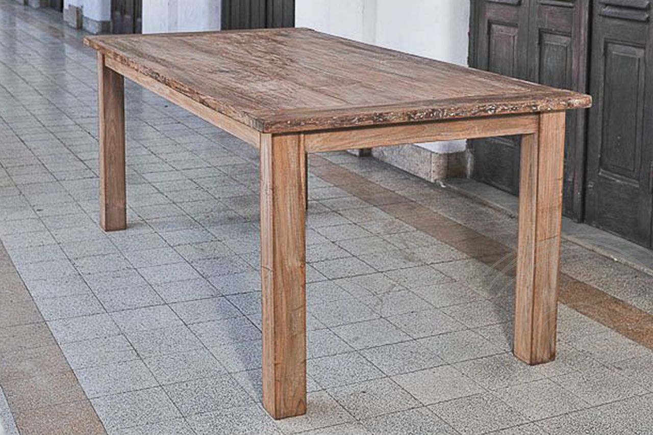 Teak tafel 200 x 100 oud hout - Souren Meubels