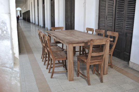 Teak tafel 200 x 100 oud hout - Souren Meubels