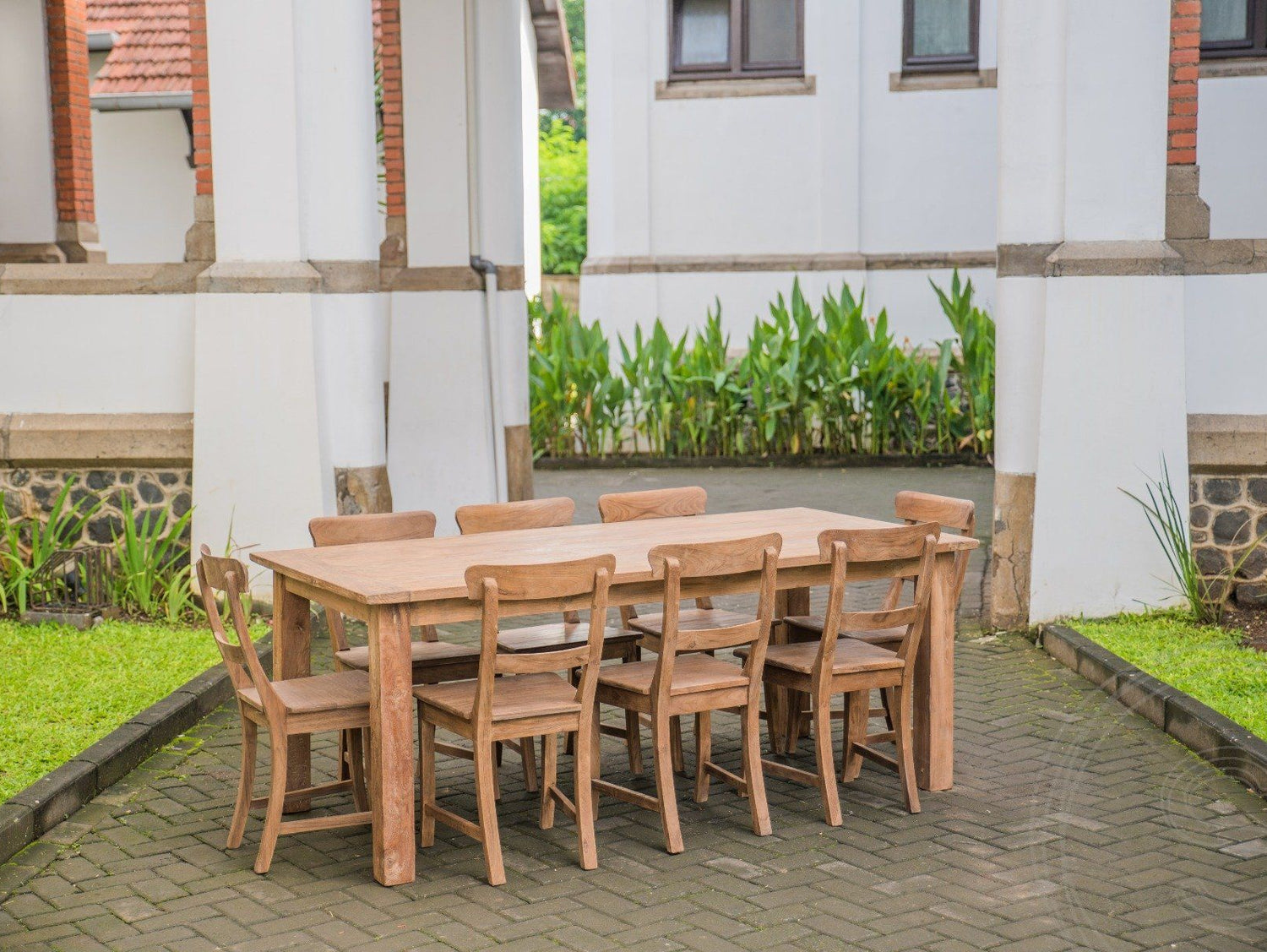 Teak tafel 200 x 100 oud hout - Souren Meubels