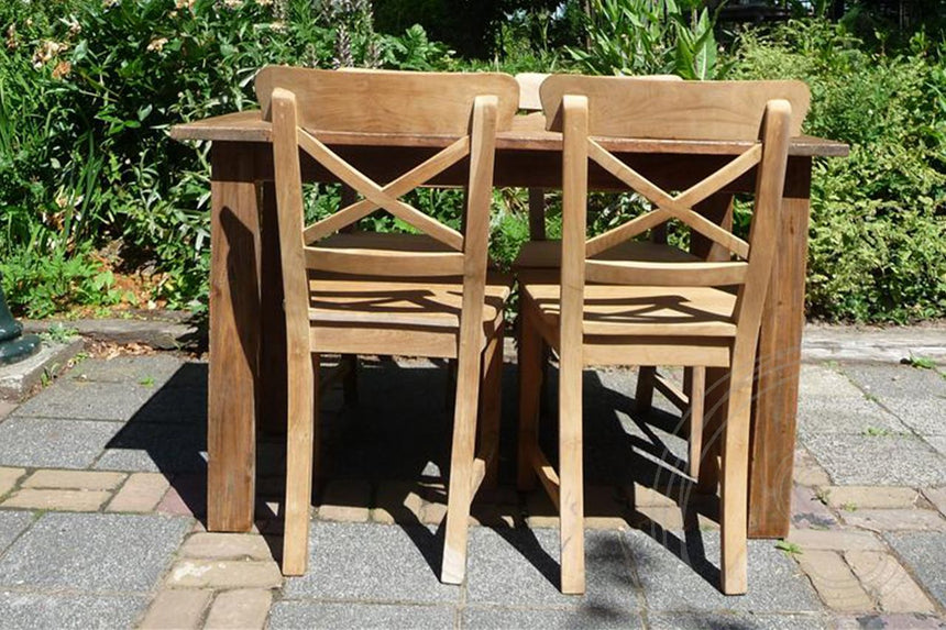 Teak tafel 120 x 80 cm oud hout