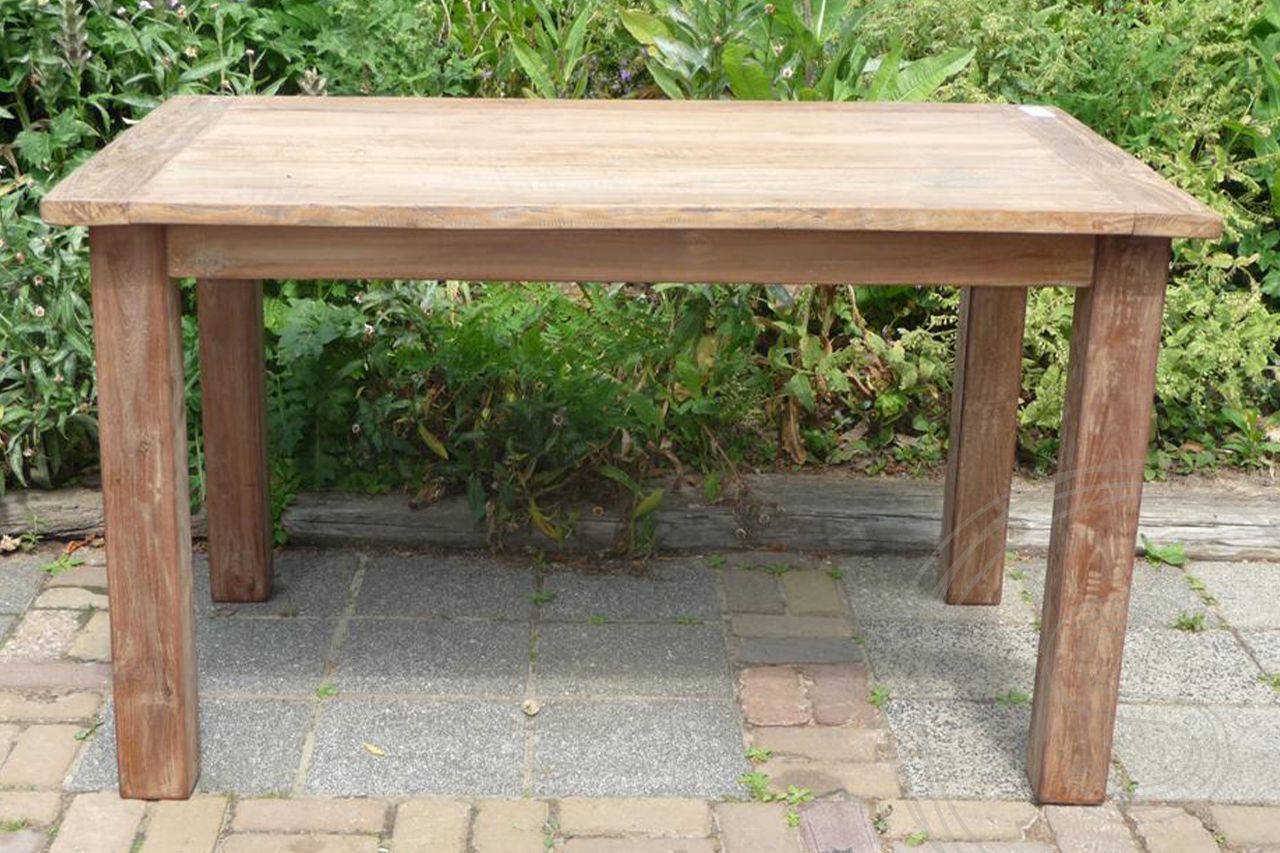 Teak tafel 140 x 90cm oud hout - Souren Meubels