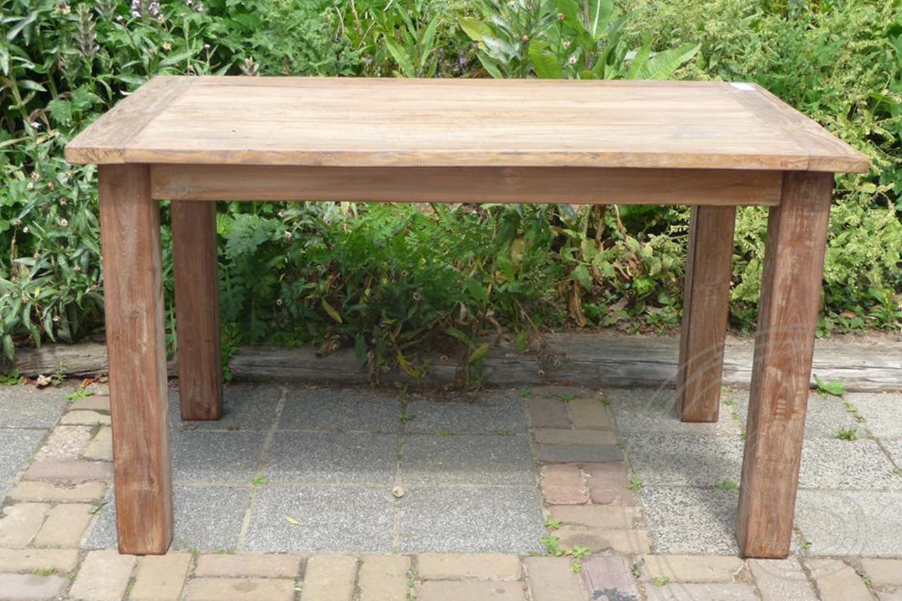 Teak tafel 140 x 80cm oud hout - Souren Meubels