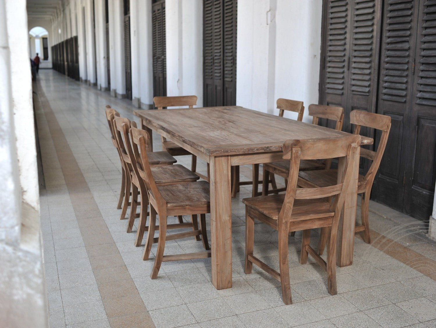Teak tafel 200 x 90 oud hout - Souren Meubels