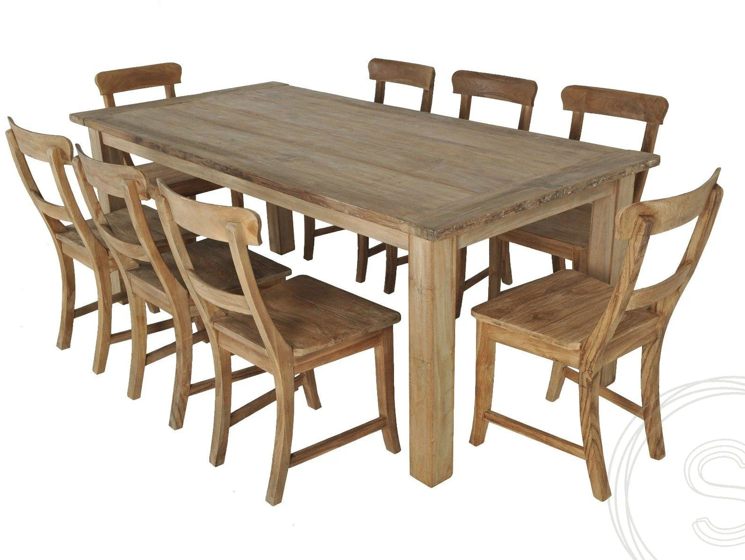 Teak tafel 200 x 90 oud hout - Souren Meubels