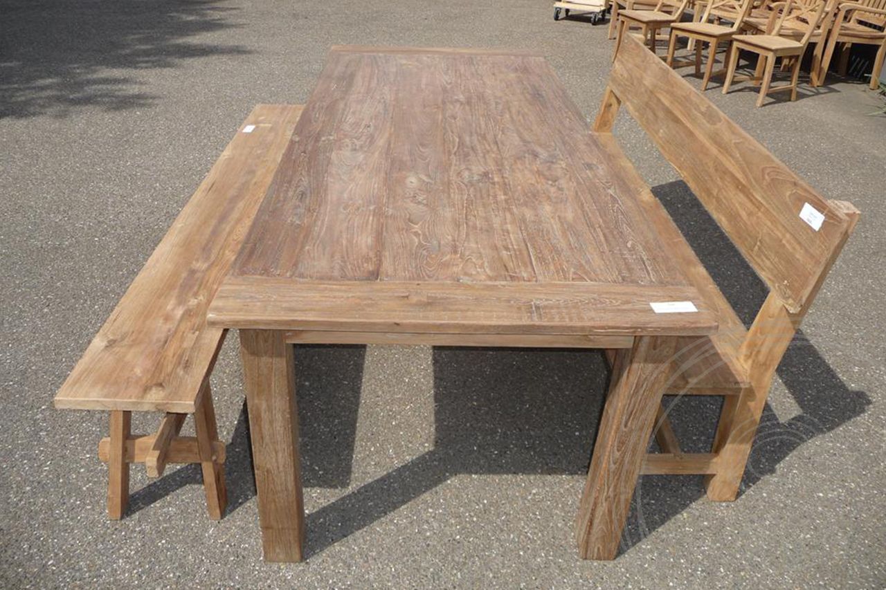 Teak tafel 240 x 100 cm oud hout - Souren Meubels