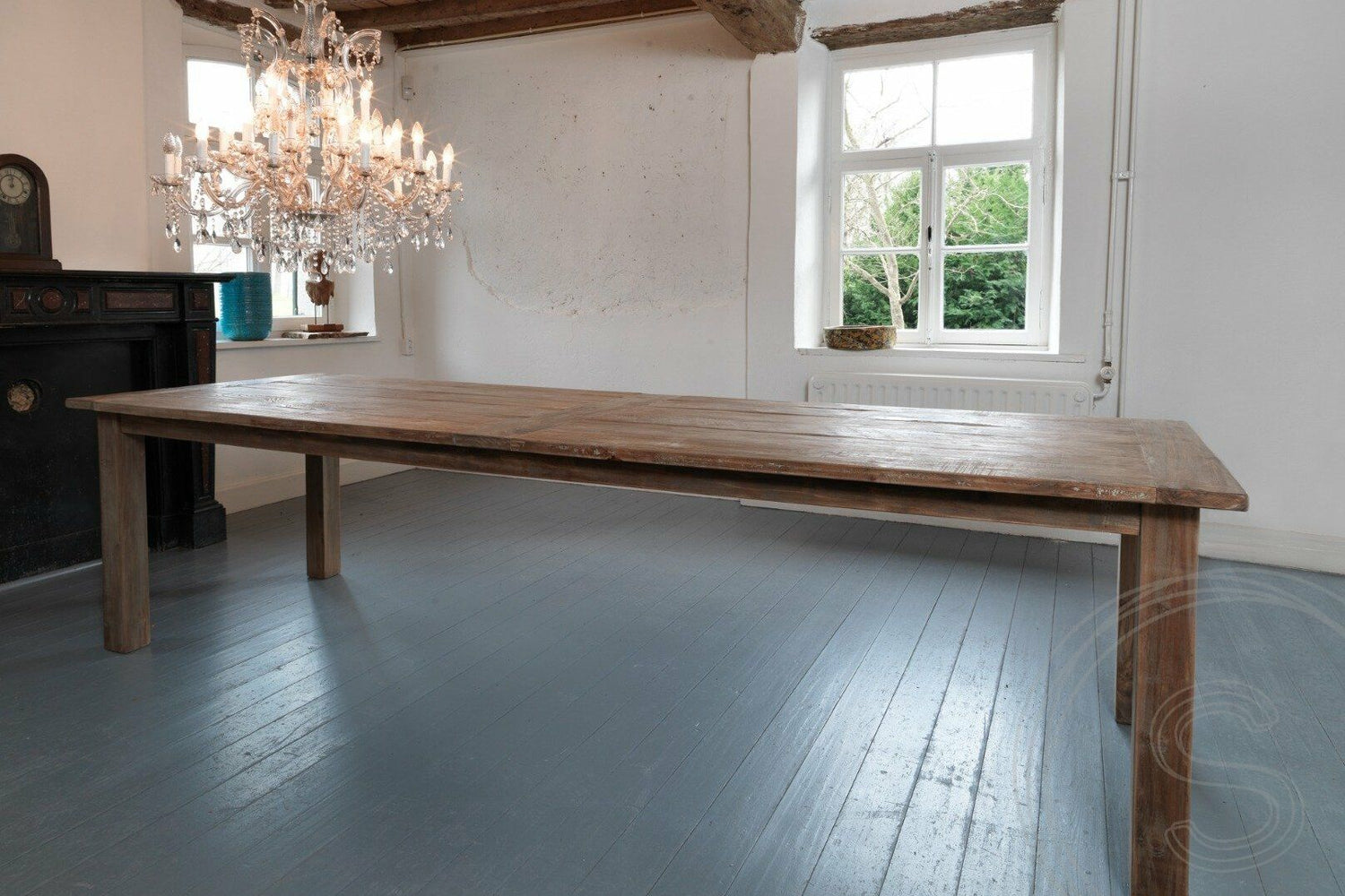 Teak tafel 280 x 100cm oud hout - Souren Meubels