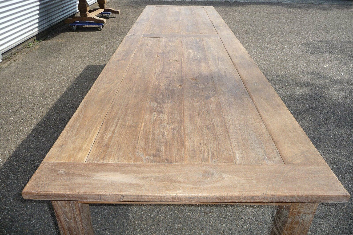 Teak tafel 400 x 100 cm oud hout - Souren Meubels