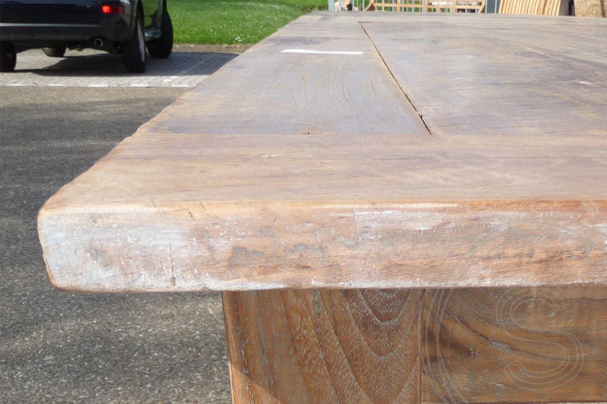 Teak tafel 400 x 100 cm oud hout