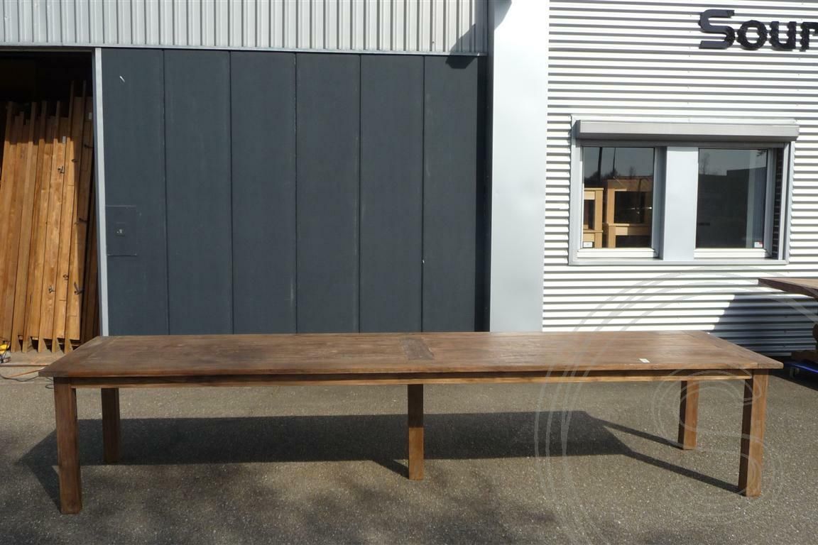 Teak tafel 400 x 100 cm oud hout - Souren Meubels