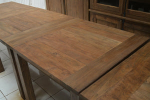 Teak tafel 90x90cm oud hout