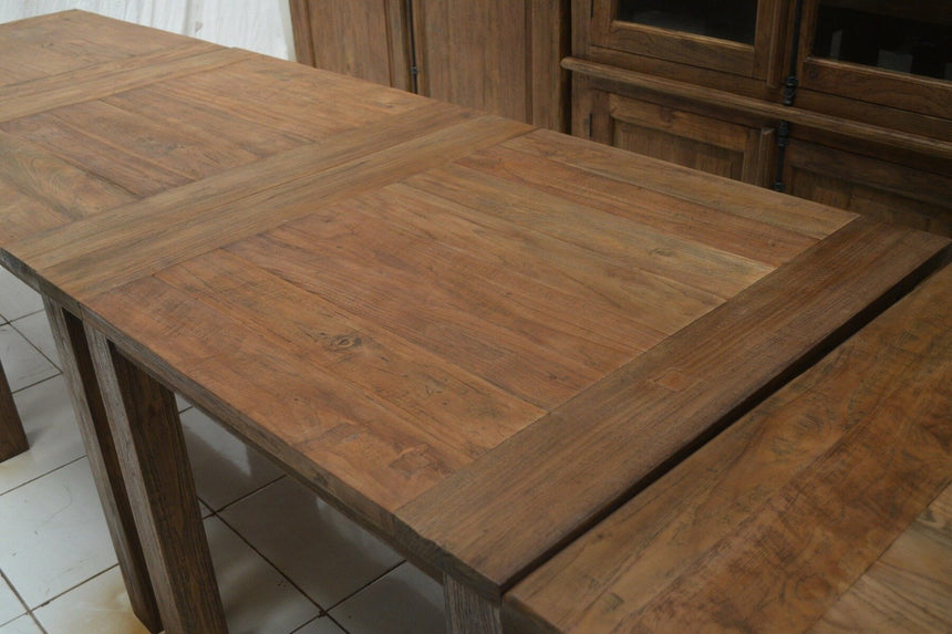 Teak tafel 90x90cm oud hout