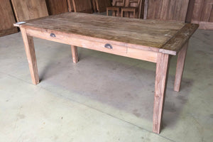 teak tafel met lades 200x100cm oud hout