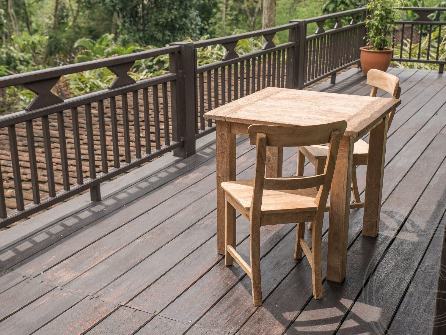 Teak tafel 80x80 cm oud hout