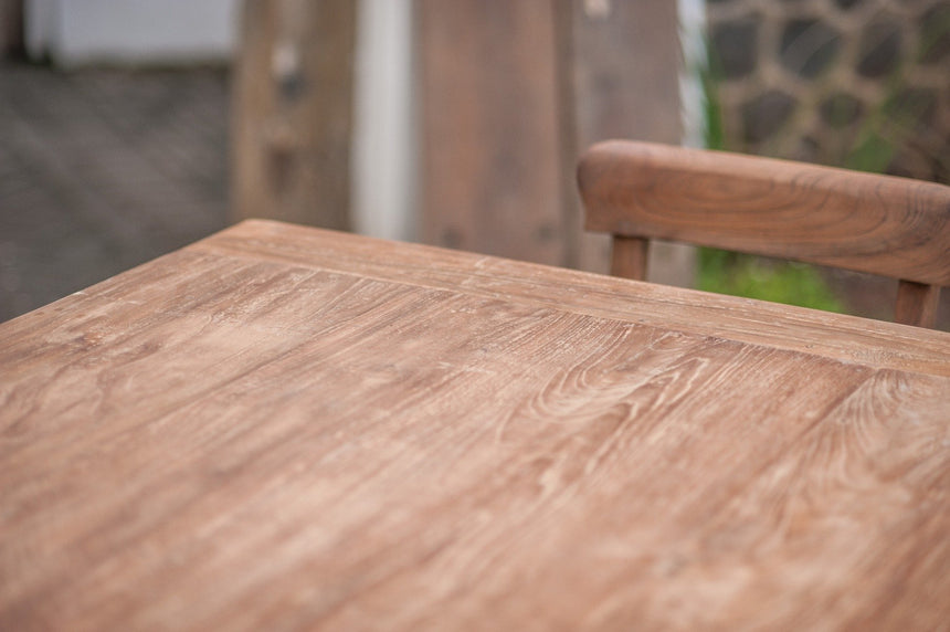 Teak tafel 90x90cm oud hout