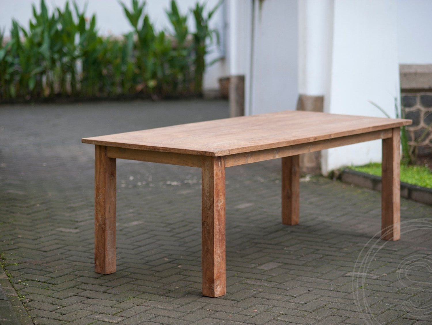 Teak tafel 220 x 100 oud hout - Souren Meubels