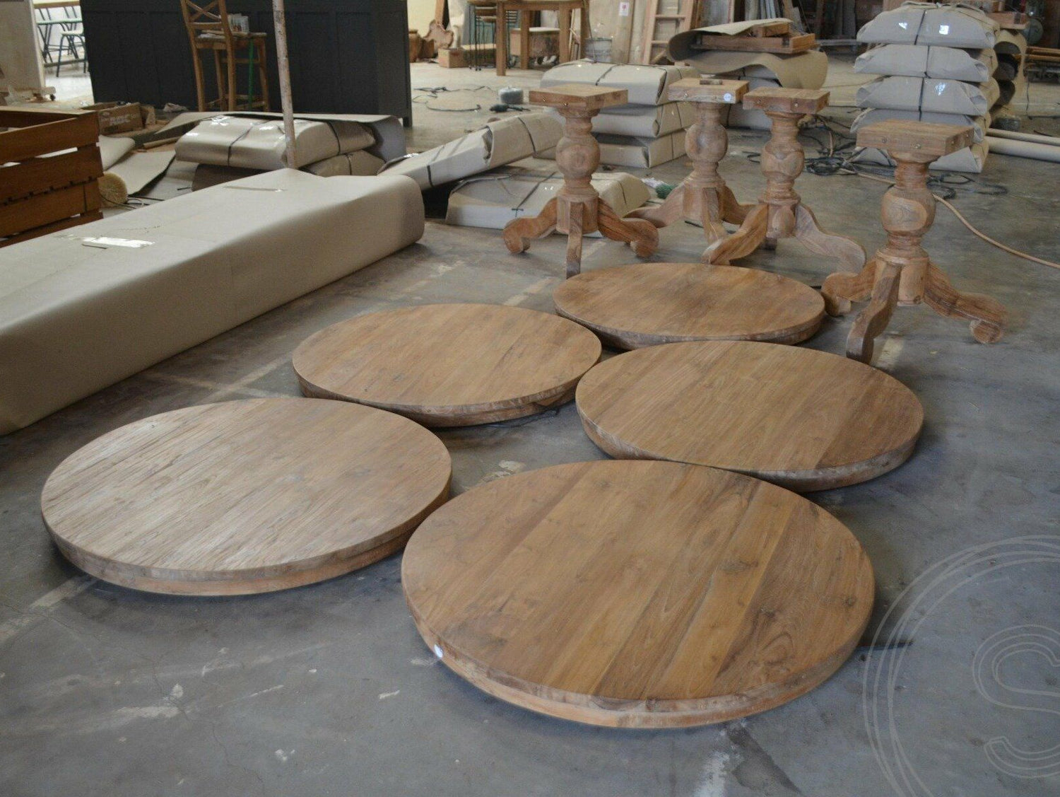 Teak tafel rond 170cm