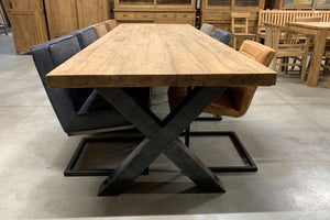 Leren eetkamerstoel Cognac