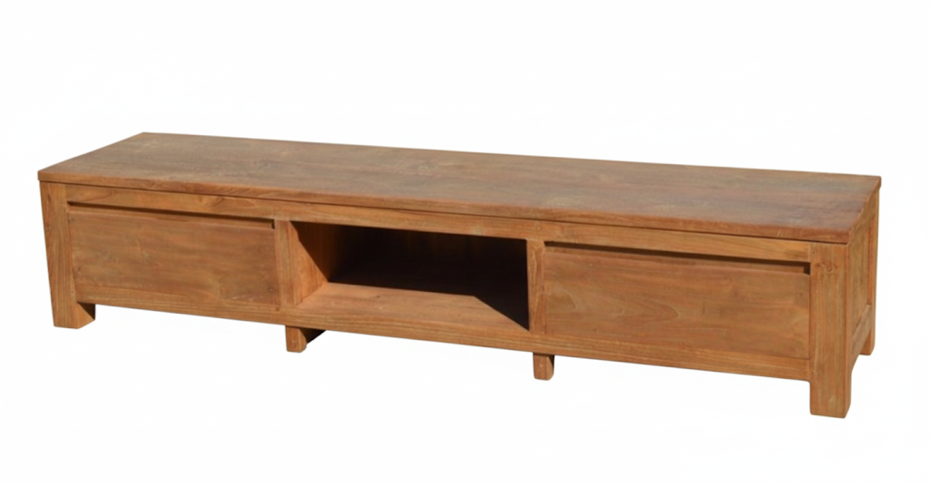 Teak tv-meubel oud hout 200cm 2 lades