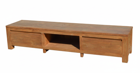 Teak tv-meubel oud hout 200cm 2 lades