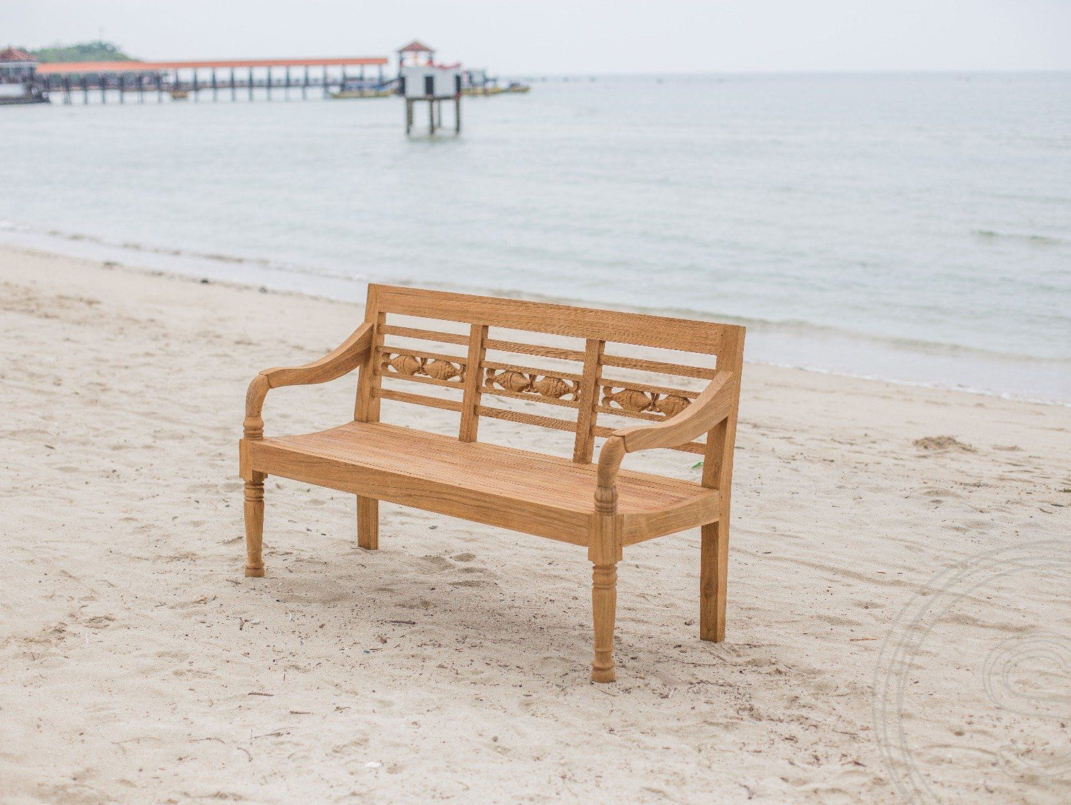 Teak vissenbank 3-zits